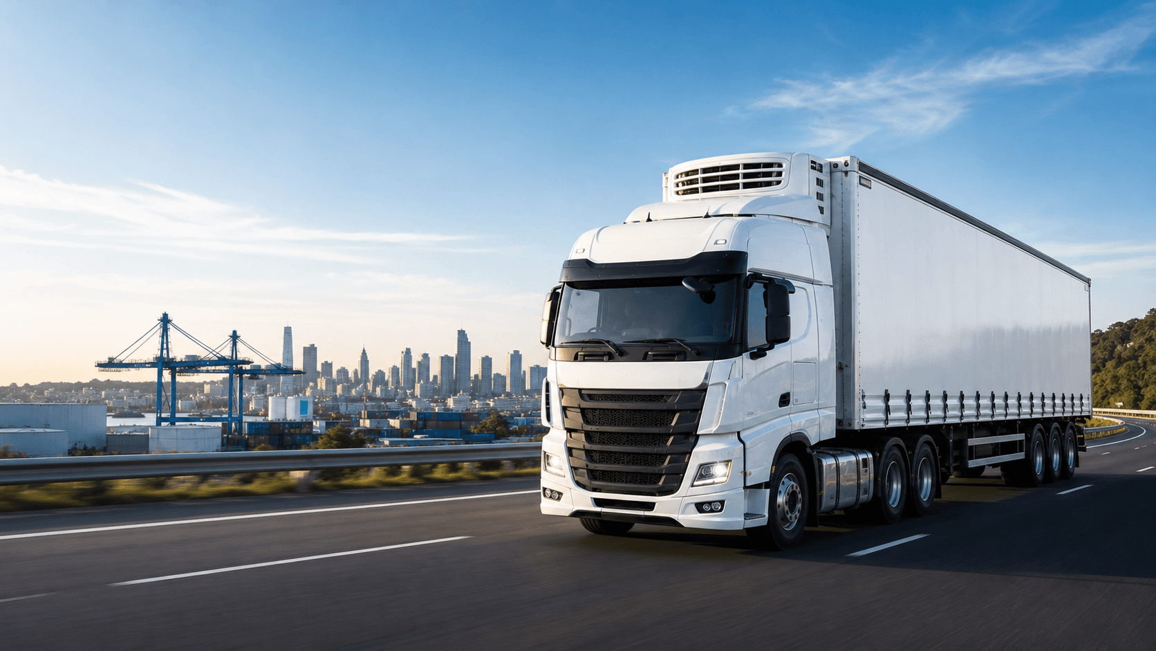 FP Logistics linehaul truck on an east coast freight corridor